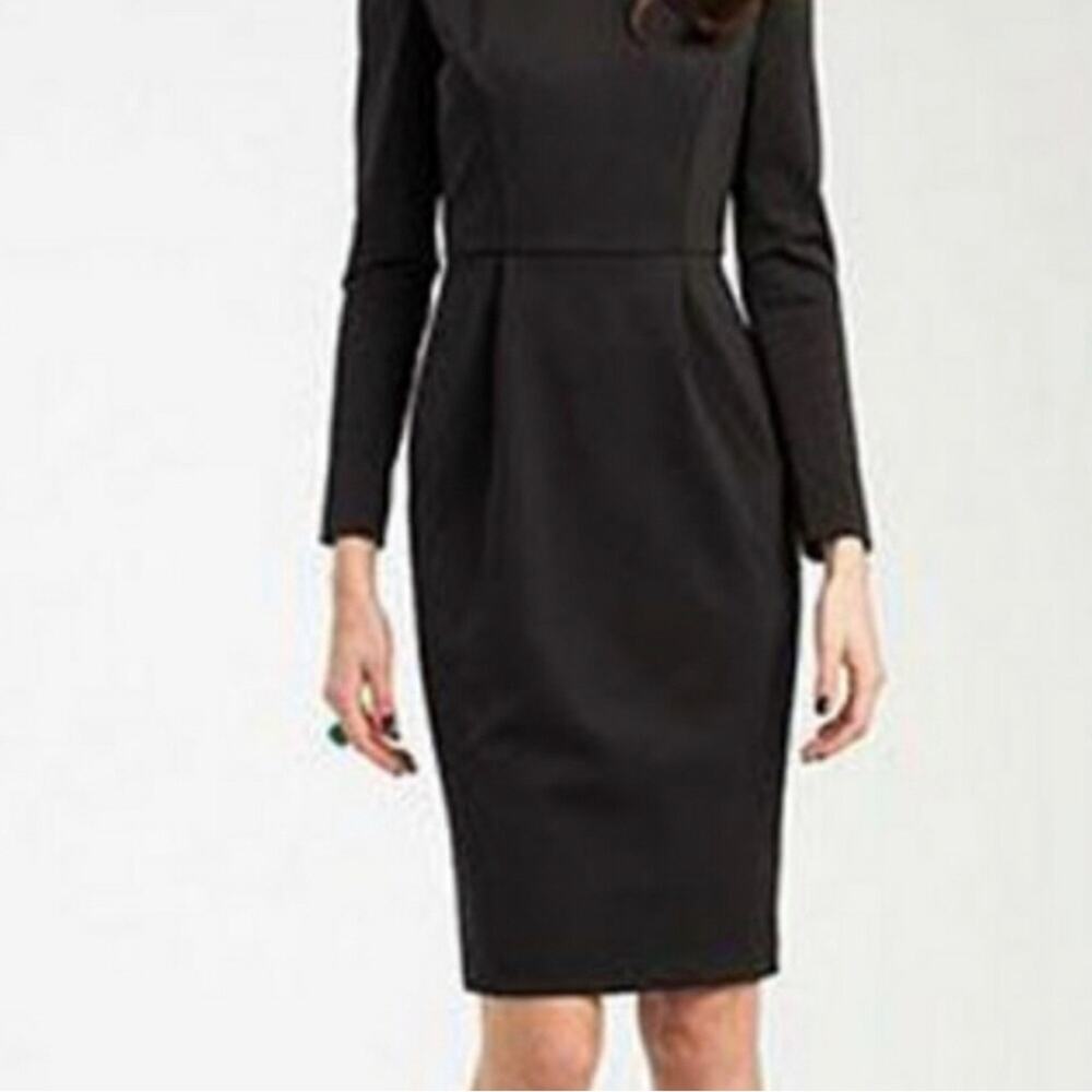 Trina Turk Long Sleeves Fitted Knee Length Lined Black Dress Women’s Size 8 NWT